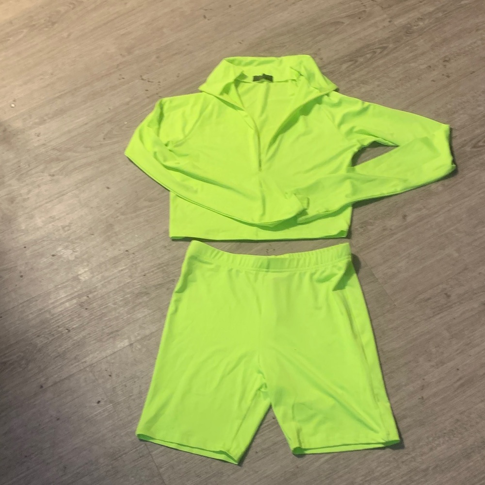 Neon Green Athletic Shorts